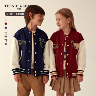 Teenie Weenie Kids小熊童装男女童运动撞色棒球服 米色 120cm