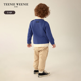 Teenie Weenie Kids小熊童装男宝宝束脚加绒休闲卫裤 藏青色 80cm