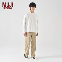 无印良品（MUJI）男式 华夫格 插肩袖T恤 打底衫 AB11CC3A 白色 XL(180/104A)