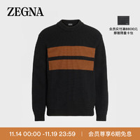 杰尼亚（Zegna）秋冬男士黑色Oasi Cashmere羊绒圆领毛衣UCK79A6-CCT110-K09-M