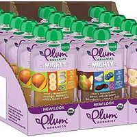 Plum Organics Plum ***s Mighty Protein  Fiber 阶段4幼儿食品，多种包装，4 盎司