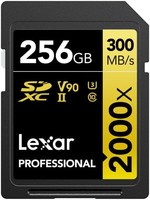 Lexar 雷克沙 专业 2000x SD 卡 256GB，SDXC UHS-II 存储卡，读取速度高达 300MB/s，适用于 DSLR、影院级摄像机 (LSD2000256G-BNNNG)