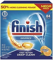 finish 亮碟 P&G 宝洁 Finish Gelpacs 多合一洗涤胶囊，多功能清洁剂，香橙味，84块，1.3千克