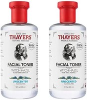 THAYERS 金缕梅 无酒精保湿无香金缕梅面部爽肤水，含芦荟，12 盎司 355ml（2 件装）