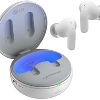 LG 乐金 TONE Free DT90Q 入耳式蓝牙耳机,带杜比全景声,MERIDIAN 技术,ANC(主动降噪)和UVnano+,白色