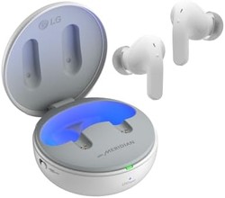 LG 乐金 TONE Free DT90Q 入耳式蓝牙耳机,带杜比全景声,MERIDIAN 技术,ANC(主动降噪)和UVnano+,白色