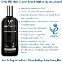 WATERMAN 威迪文 s Grow Me 洗发水，帮助毛发生长，增加所有种族女性和男性的毛发密集度