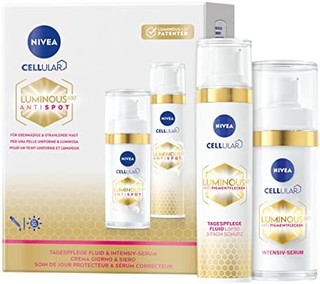 Nivea 妮维雅 Cellular LUMINOUS 630® 日间护理液和强化血清套装、抗色素沉着护理套装，包括焕颜日间护理和血清