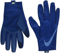 NIKE 耐克 跑步手套 外套蓝色/LT柠檬麻花/荷兰蓝 男士 专业保暖 内衬手套 CW1021-443