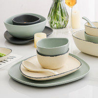 碗碟套装家用简约大气西式轻奢家庭组合日式陶瓷个性创意餐具