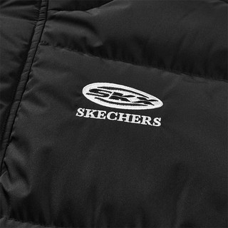 斯凯奇（Skechers）运动休闲户外短款羽绒服男女冬季立领防风保暖外套棉袄 碳黑 S