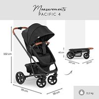 hauck Pacific Shop N Drive 婴儿车旅行系统，婴儿车可转换为可逆座椅，婴儿汽车座椅，脚套高度可调节