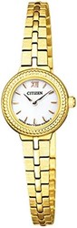 CITIZEN 西铁城 女式模拟光动能手表不锈钢表带 EG2985-56A, 白色, 手镯