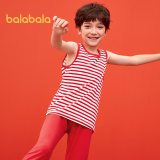 巴拉巴拉男童背心龙年儿童吊带本命年红色新年季亲肤棉两件装 红白色调00461 175cm