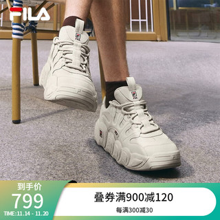 FILA 斐乐 可颂面包鞋运动鞋男2023冬休闲鞋老爹鞋 燕麦色-OM 41