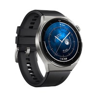 HUAWEI 华为 GT3 Pro 活力款 蓝牙版 智能手表 46mm 银色钛金属表壳 黑色氟橡胶表带（GPS、血氧、ECG）