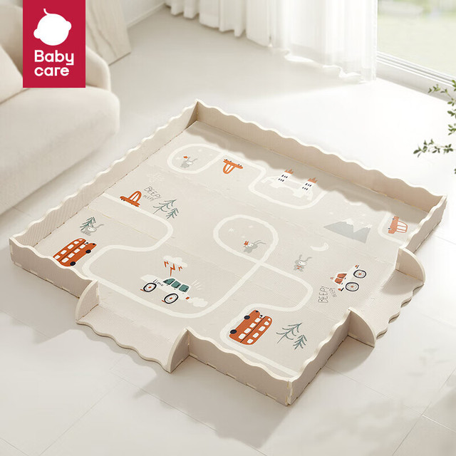 babycare 宝宝爬行垫拼接加厚家用婴儿考纳斯城镇191×191×2.0cm（9+16片）