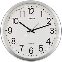 CASIO 卡西欧 IQ-77-8JF 挂钟，银色，直径 13.8 英寸（35 厘米）