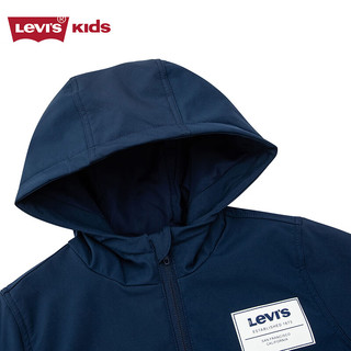 Levi's李维斯童装【商场同款】秋季你男童连帽风衣儿童休闲百搭外套 深靛蓝 120/60(6)