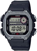 CASIO 卡西欧 10 年电池石英手表 带树脂表带 黑色 27.2（型号：DW-291H-1AVCF）