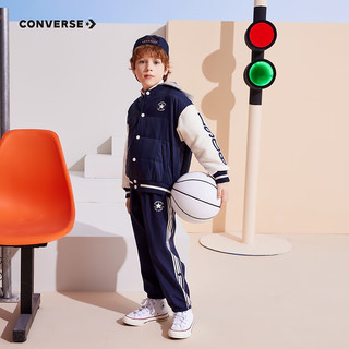 CONVERSE 匡威 儿童装男童加厚连帽短款棉服中大童保暖防风外套 藏青蓝 130/64