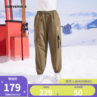 Converse 匡威童装男童保暖加绒长裤儿童工装风休闲裤子 灰橄榄绿 120/56