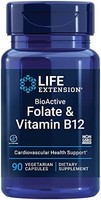 Life Extension BioActive 叶酸和维生素 B12  90 粒素食胶囊