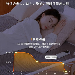 安睡宝（SOMERELLE）3C可水洗电热毯双人家用碳纤维电褥子1.8米x2米双区控温智能断电 星空灰120*180cm【压花绒包边】 无规格