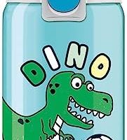 SIGG 希格 VIVA ONE 足球恐龙儿童水瓶(0.5 升),无污染物和双酚 A 带防漏盖,旅行瓶可单手使用