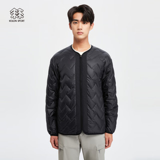 KOLON SPORT可隆羽绒衣男款户外保暖大鹅绒夹克轻量可收纳羽绒服 LHDJ3WTK21-BK 黑色 175/L