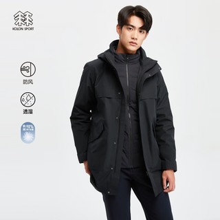 KOLON SPORT/可隆羽绒内胆三合一 男子户外GORE-TEX科技两件套夹克外套 LHGJ3WT627-BK 黑色 185/2XL