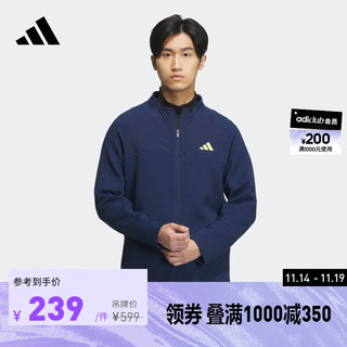 adidas阿迪达斯男装秋季舒适高尔夫运动夹克外套IT6902 学院藏青蓝 A/S