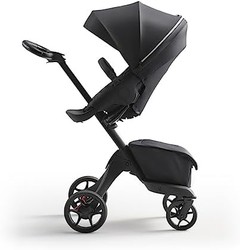 STOKKE 思多嘉儿 Xplory X 深黑色 时尚婴儿车 为婴儿和父母定制舒适度 衬垫、安全带和反光拉链增加安全性 可快速折叠