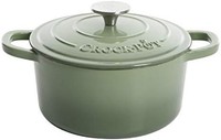 CROCK-POT Artisan 圆形搪瓷铸铁荷兰锅，3 夸脱 约2.84L，开心果绿