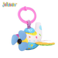 jollybaby婴儿车挂件玩具床铃摇铃婴儿玩具0-3-6-12个月新生儿玩具手摇铃 拉振-飞机