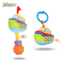 jollybaby婴儿车挂件玩具床铃摇铃婴儿玩具0-3-6-12个月新生儿玩具手摇铃 轮船套装【摇铃+拉振】