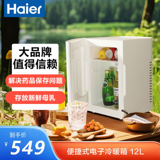 Haier 海尔 车载冷暖箱小药品储存箱迷你家用小型美妆办公室用mini冷热保温箱 12L单核性价比之选