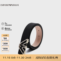 阿玛尼EMPORIO ARMANI皮带EA女士十字纹双面腰带套装礼盒