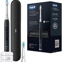 Oral-B 欧乐B Pulsonic Slim Luxe 4500 电动声波牙刷，可在4周内使牙龈更，3个清洁程序，包括敏感、定时器、2 个替换刷、旅行箱、黑色