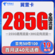 中国电信 翼萱卡 19元月租（255G通用流量+30G定向流量）送40话费