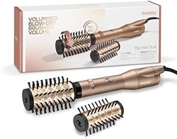 BaByliss 巴比丽丝 Big Hair Dual 旋转热风发梳 AS952E 离子技术 2个配件，香槟色