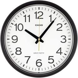 CASIO 卡西欧 挂钟 无线电控制时钟 黑色 标准 夜间秒针停止 IQ-482J-1JF