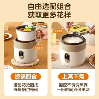 CHIGO 志高 电饭煲小型迷你电饭锅1.2L+胆托+蒸碟