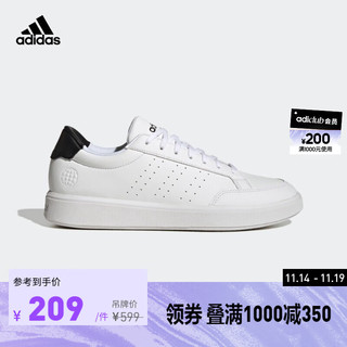 adidas阿迪达斯轻运动NOVA COURT男子网球文化休闲板鞋小白鞋 白/黑 40.5(250mm)