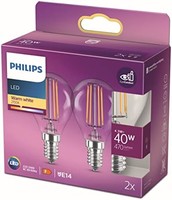 PHILIPS 飞利浦 LEDclassic E14 灯泡,两件装