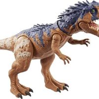 Jurassic World Toys 侏罗纪世界大型咬人恐龙手办，具有尾巴激活的打击和斩断动作，可移动关节