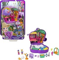 MATTEL 美泰 Polly Pocket 大象动物园，带微型波莉和贝拉娃娃，5 个展示和 13 个相关配件，适合 4 岁及以上儿童的礼物