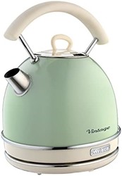 Ariete 阿里亚特 2877 复古式电热水壶，2000W，1.7升，不锈钢材质，米色/绿色