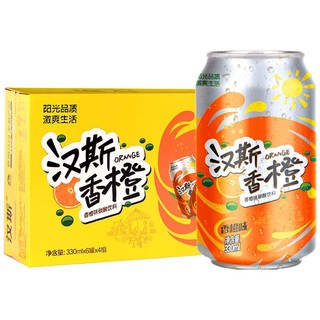 汉斯 菠萝啤香橙味330ml*24罐碳酸无酒精水果饮料整箱 国潮好货