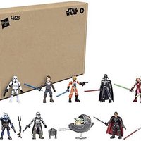 Star Wars 星球大战玩具任务舰队 2.5 英寸(约 6.3 厘米)比例可动公仔 10 件装,19 个配件,包括达斯·维德